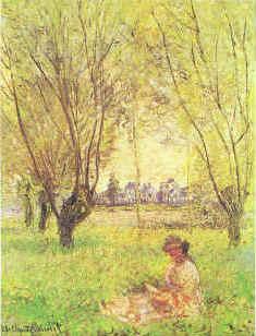 Claude Monet Woman Seated Under the Willows oil painting picture